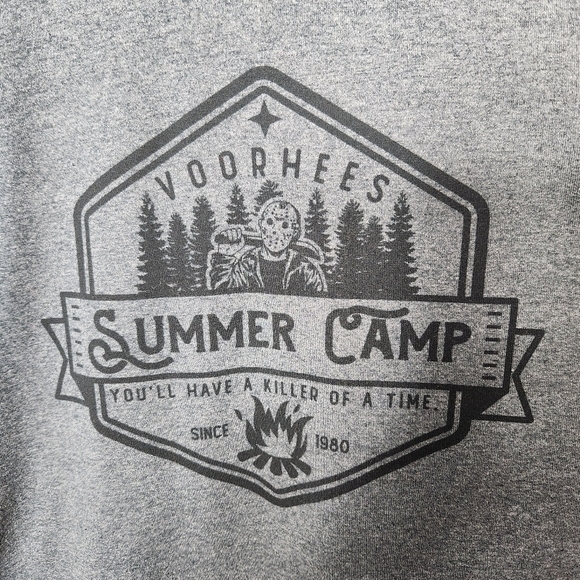 Gildan Friday the 13th Voorhees Summer Camp Graphic LS Tee-Size M - Picture 2 of 5